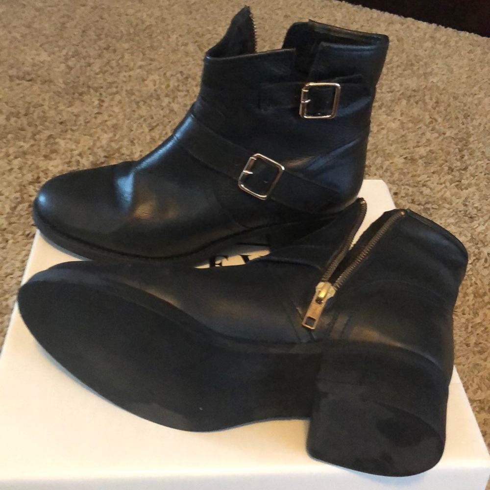 Black Leather Ankle boots